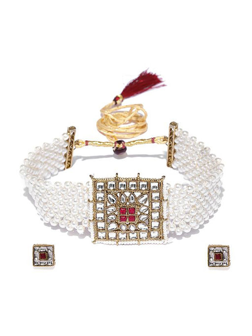 Gold Plated Pearl Jewellery Online Amazon Buy Zaveri Pearls Gold