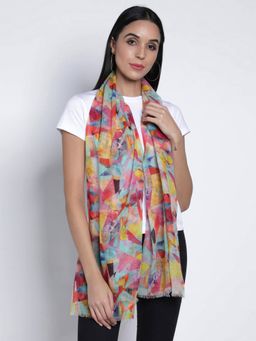 ZEDAAR - Multi-Color Wool Printed Scarf