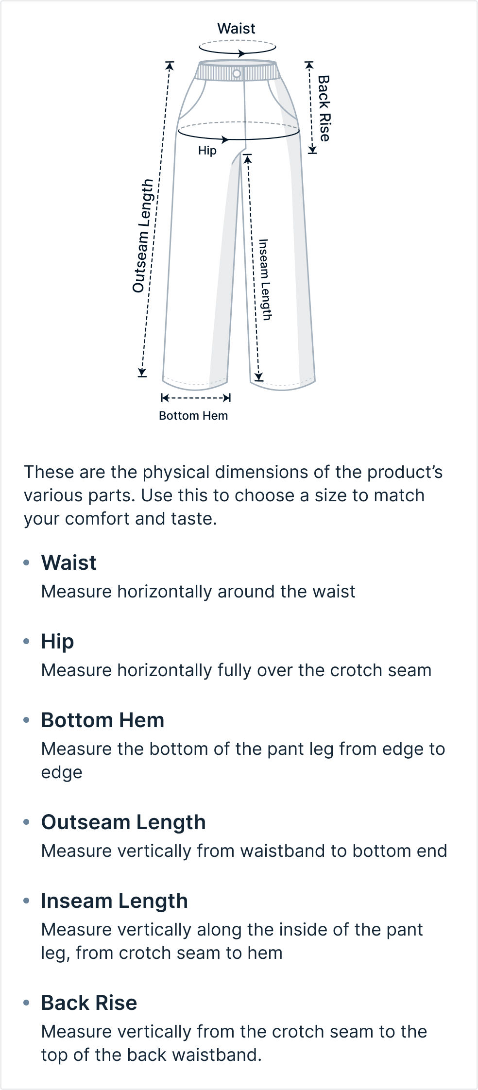 size guide measurement image