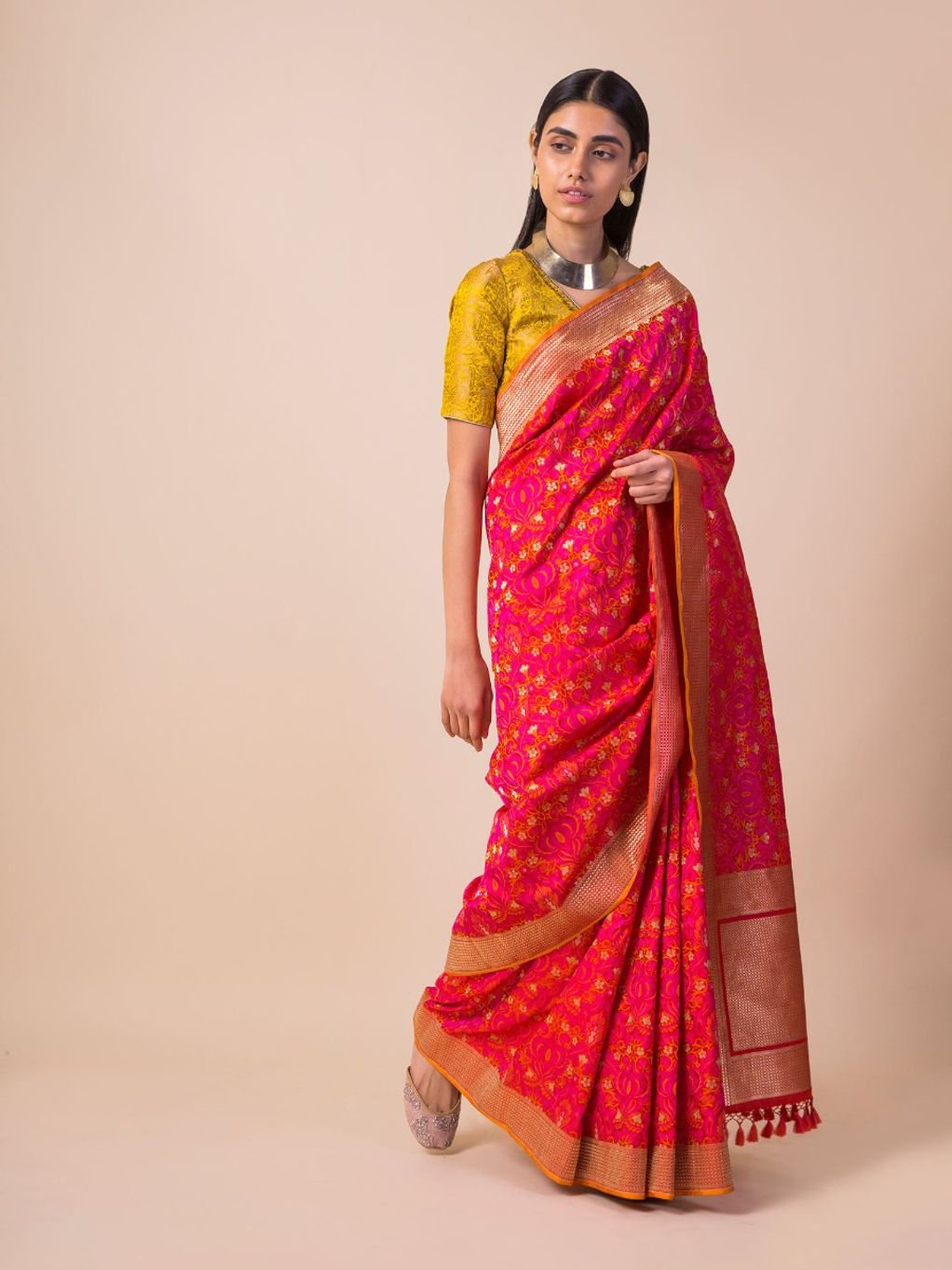 Ekaya Saree Buy Ekaya Deep Pink Silk Saree With Floral Jaal With Blouse Piece Online Nykaa Fashion This luxurious silk yard is called as banarasi silk sarees because of two reasons, the first reason is that of the place they are created in i.e. buy ekaya deep pink silk saree with
