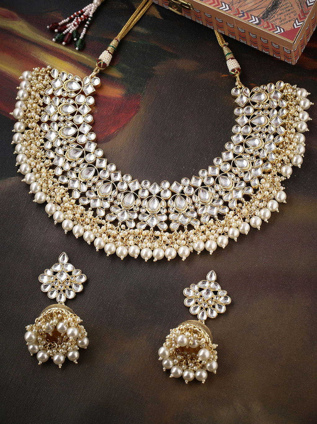 Shoshaa Jewellery Sets Buy Shoshaa Gold Kundan Pearl Bridal Necklace With Jhumka Online Nykaa Fashion Large collection with latest designs, all sizes from big to small. inr