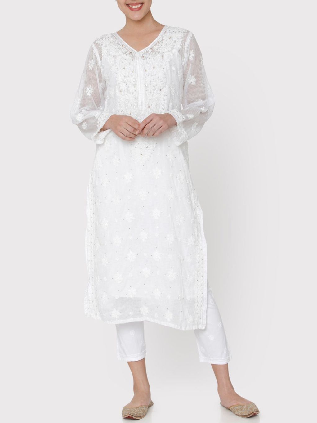 long white kurtis