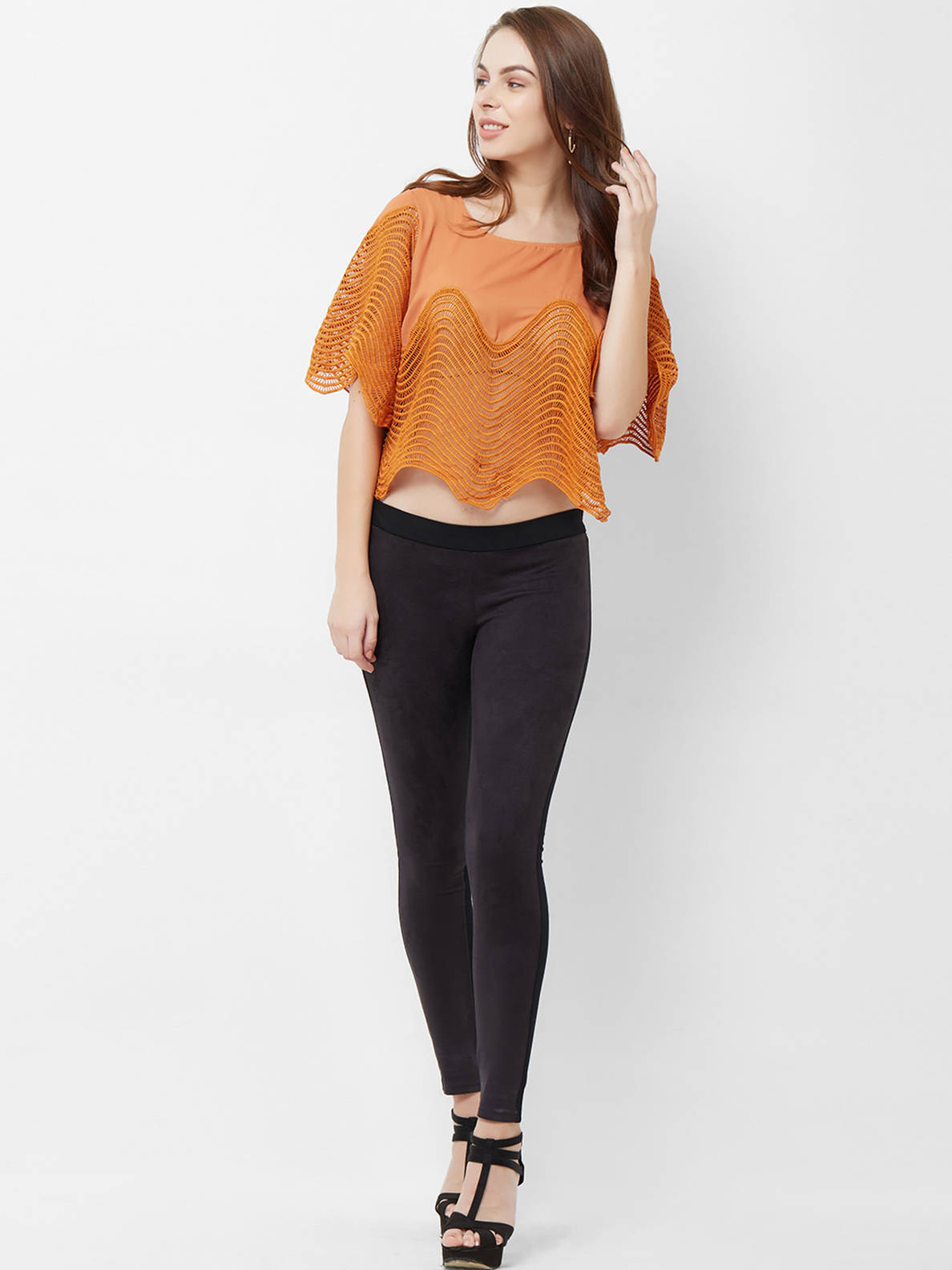 Bebe Shirts Tops And Crop Tops Buy Bebe Peach Cape Top Online Nykaa Fashion