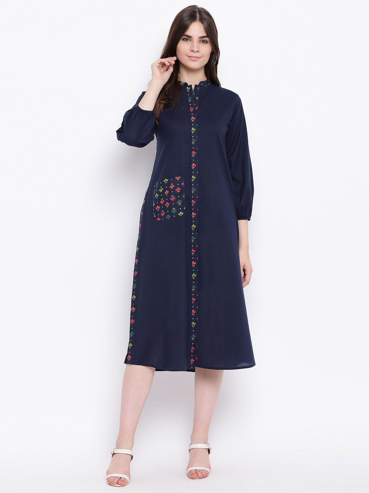 indigo cotton dress