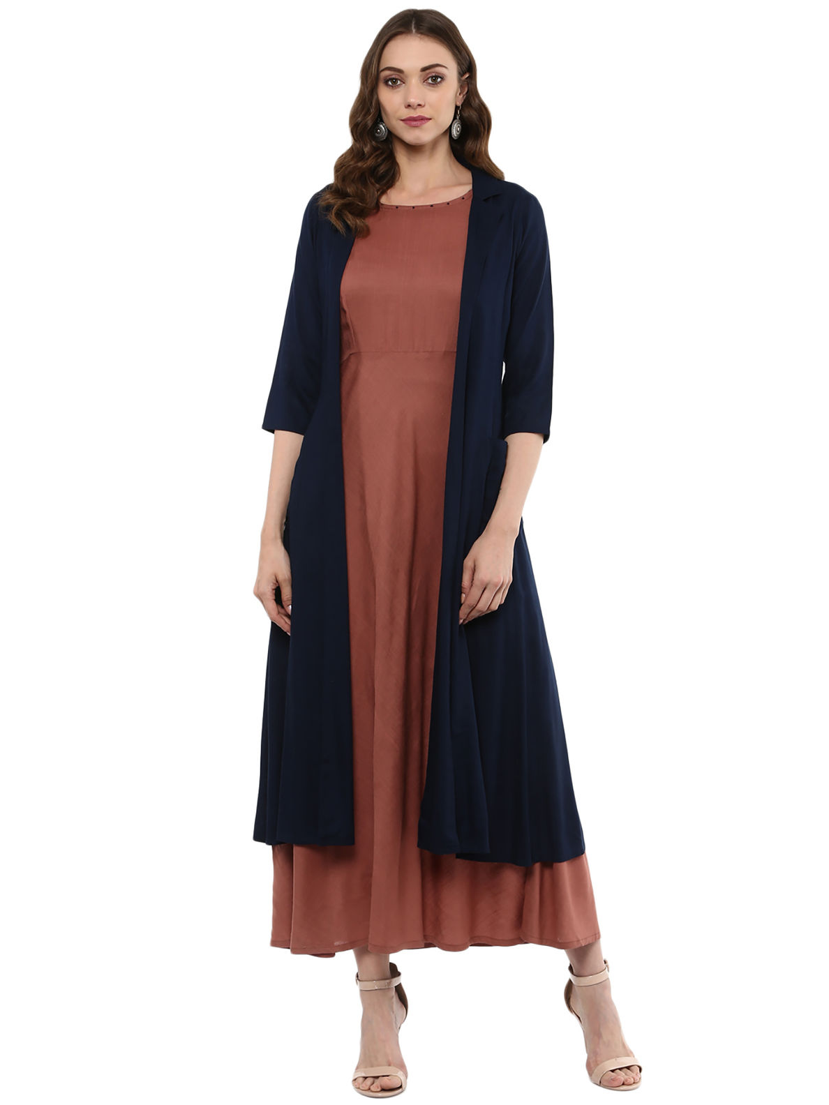 navy blue layered dress