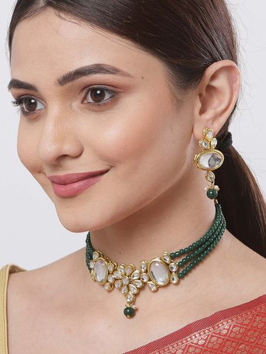 Karatcart Dia Kundan Necklace Set For Women Karatcart Dia Kundan Necklace Set For Women