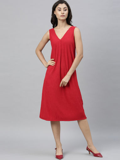 isabella belted ruffle hem dress