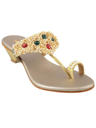 mochi golden sandals