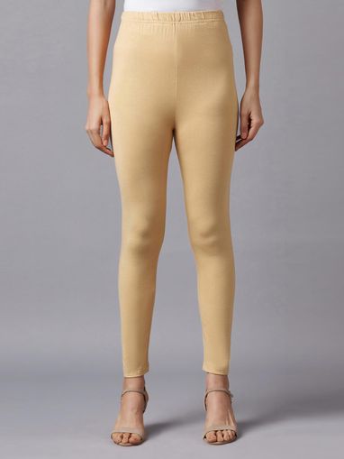 W Beige Ankle Length Tights 