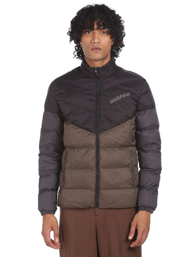 Olive Grey Long Sleeve Hooded Jacket 