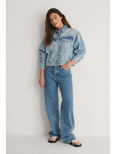 American Eagle Blue Solid Denim Jacket 