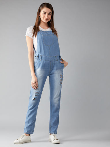 DOLCE CRUDO Blue Denim Dungaree Online 