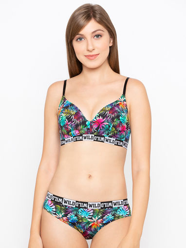 printed bra panty set