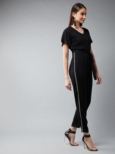 Buy DOLCE CRUDO Black V-Neck Sleeveless 