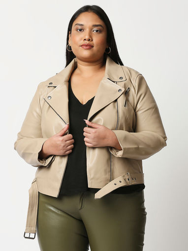 plus size beige jacket