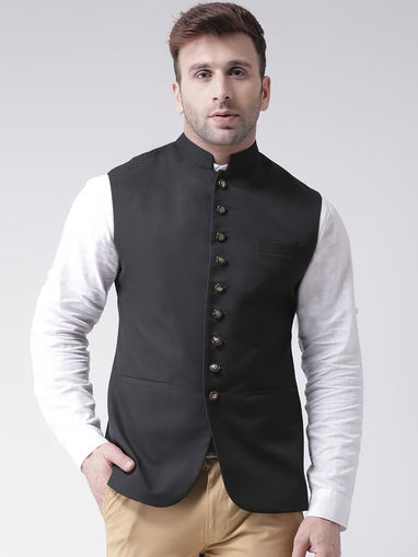 black sadri coat