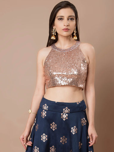 rose gold sequin blouse