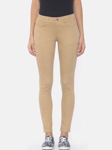Aesthetic Bodies Solid Jegging - Beige 