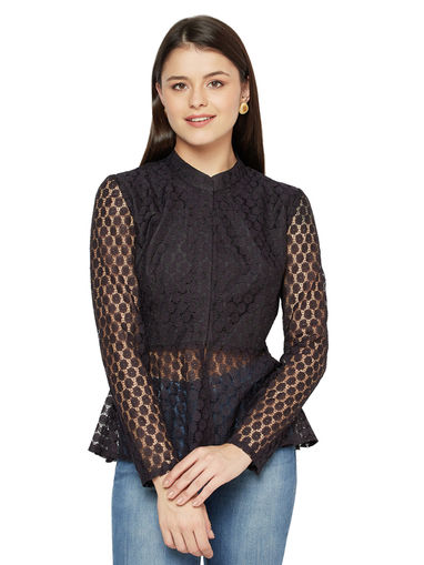 high neck net top