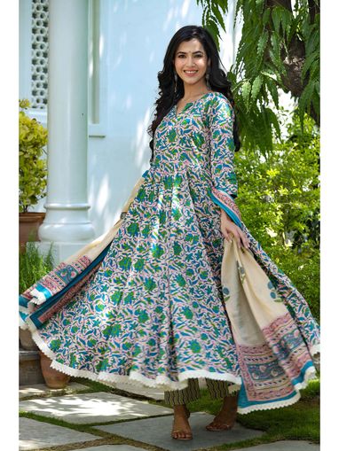 printed frock suit design