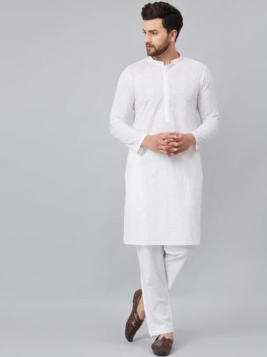 white pyjama kurta