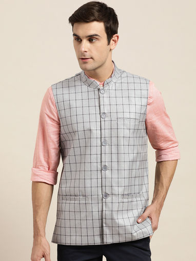 nehru jacket check