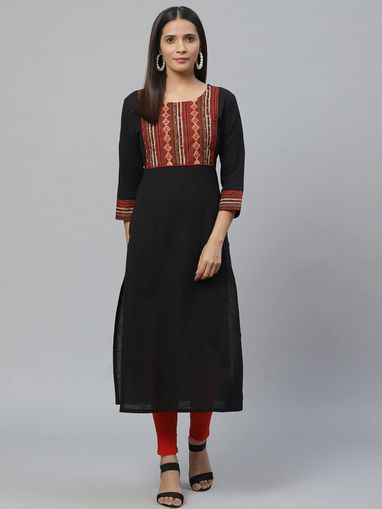 black straight kurta