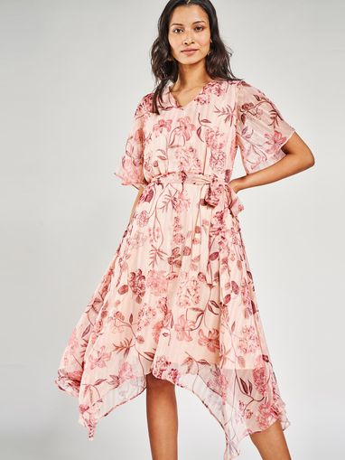 eleanor lace floral dress in pink