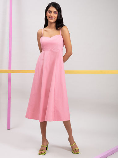 isabella belted ruffle hem dress