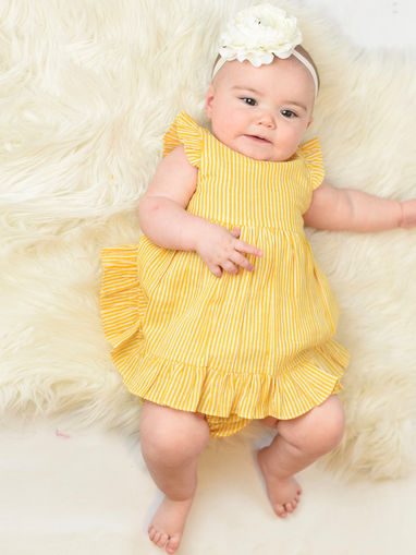 mustard color baby girl dress
