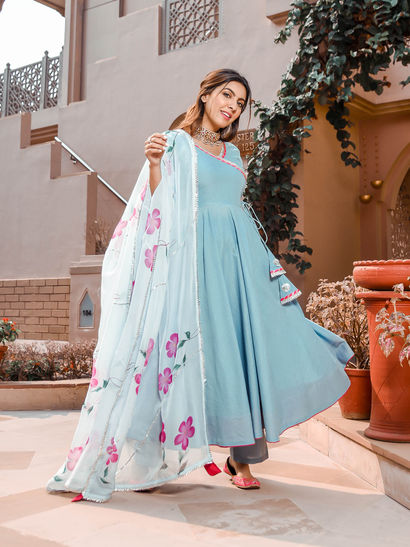 frock with pant plazo