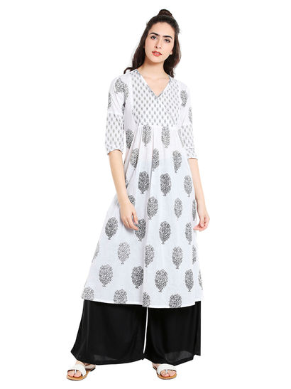 white frock kurti