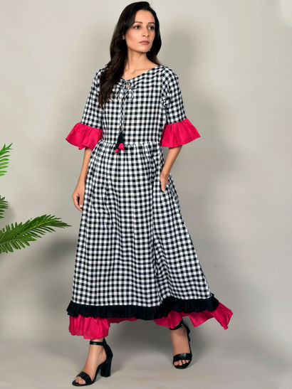 chequered dress