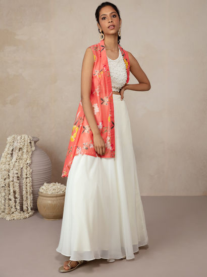 ethnic longline jacket