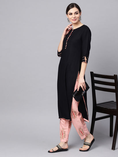 Plain black pant suit clearance