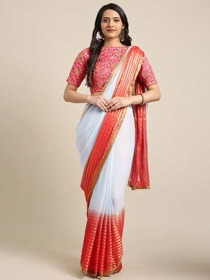 red n white bengali saree