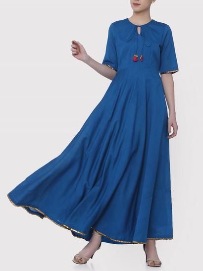 blue colour frock design