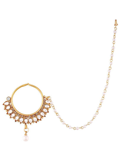 simple nose ring with chain