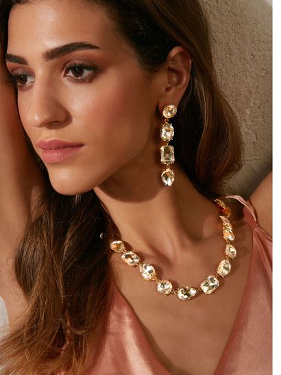 Indian Ethnic Trend Gold Plated Kundan Choker Earrings Women Original Jewellery