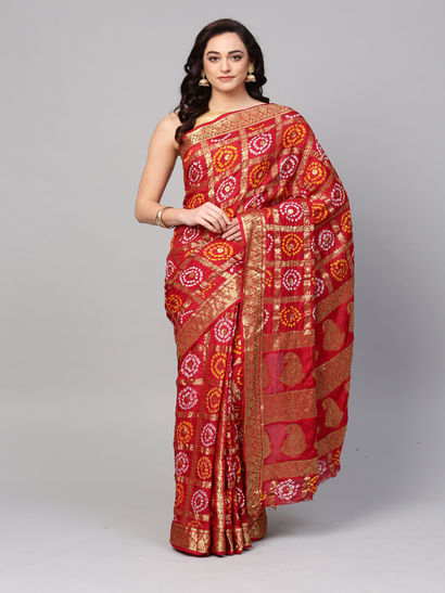 Bandhani saree ka design clearance