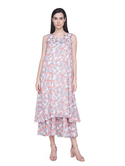 designer printed gown