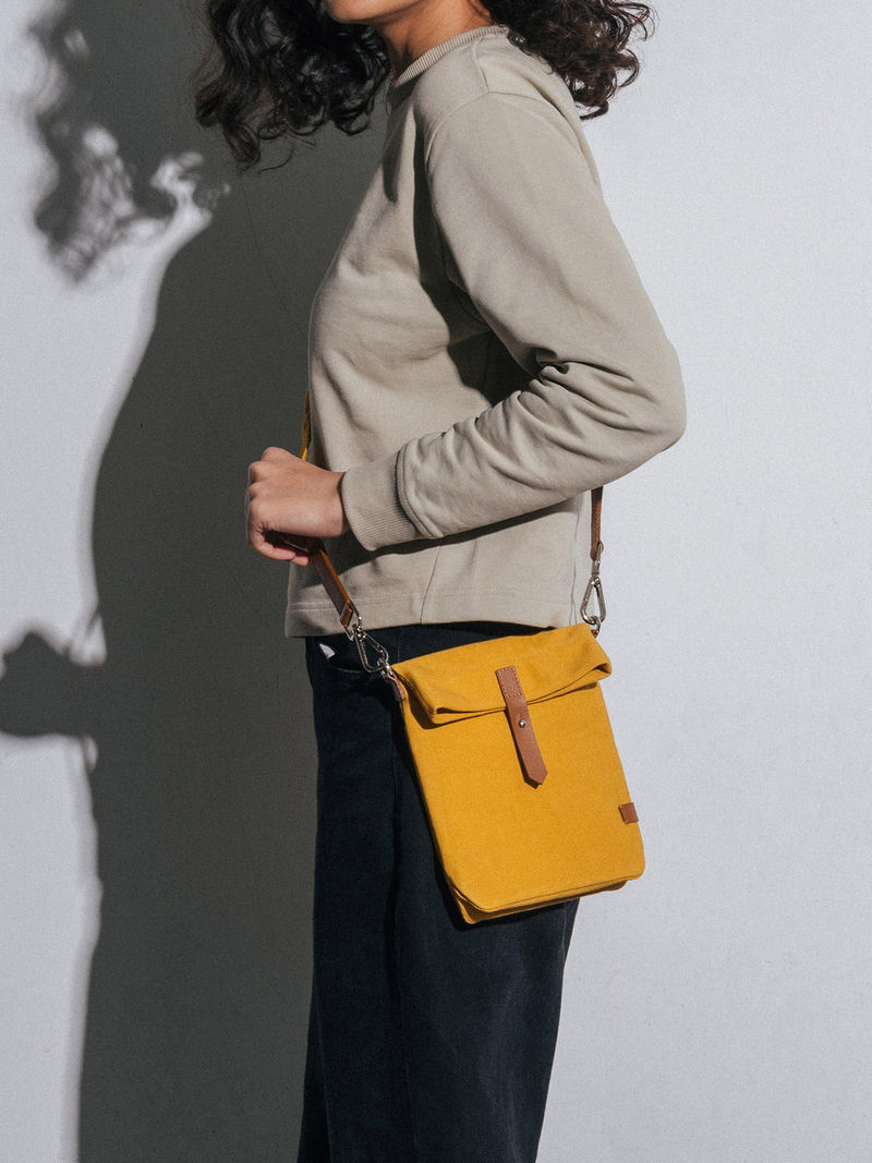 DailyObjects Mustard Yellow Scout Crossbody Bag