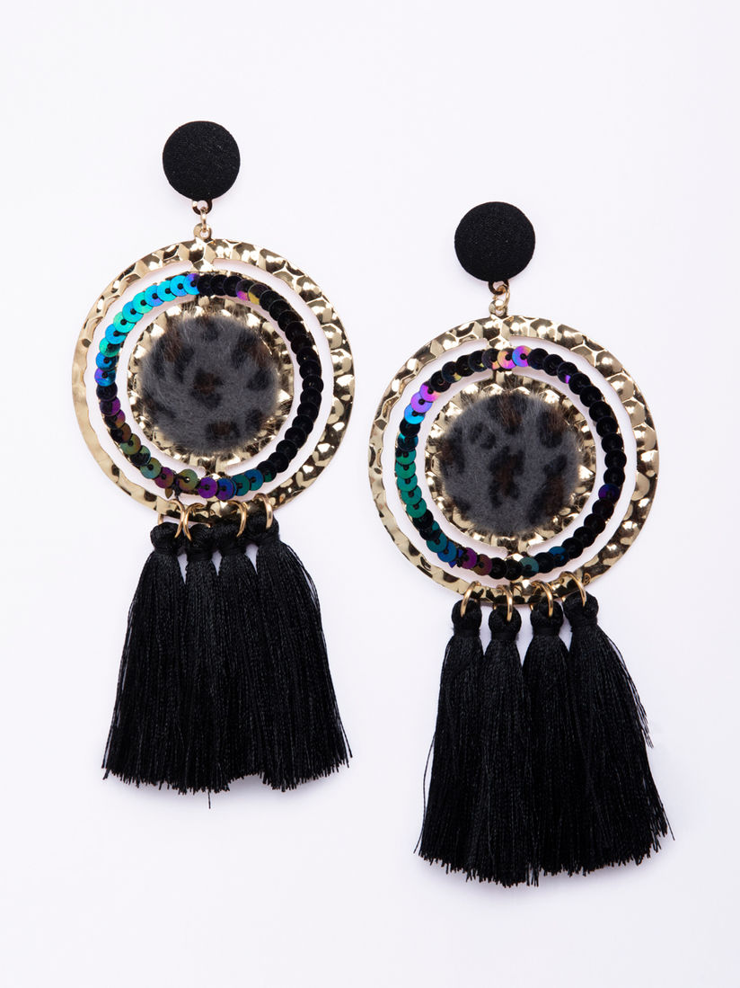 Diva Walk Earrings Buy Diva Walk Black Designer Tassel Earrings Online Nykaa Fashion