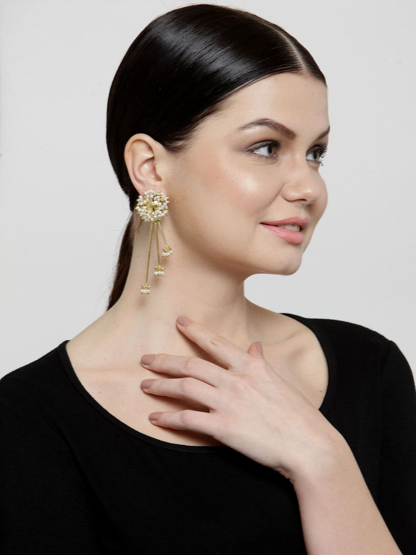 Diva Walk Earrings Buy Diva Walk White Bedded Designer Earrings Online Nykaa Fashion