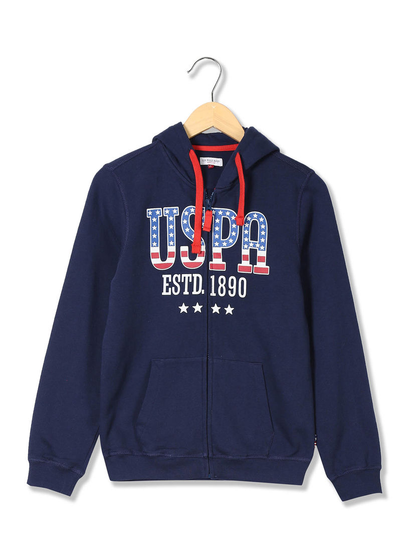 navy blue polo sweatshirt