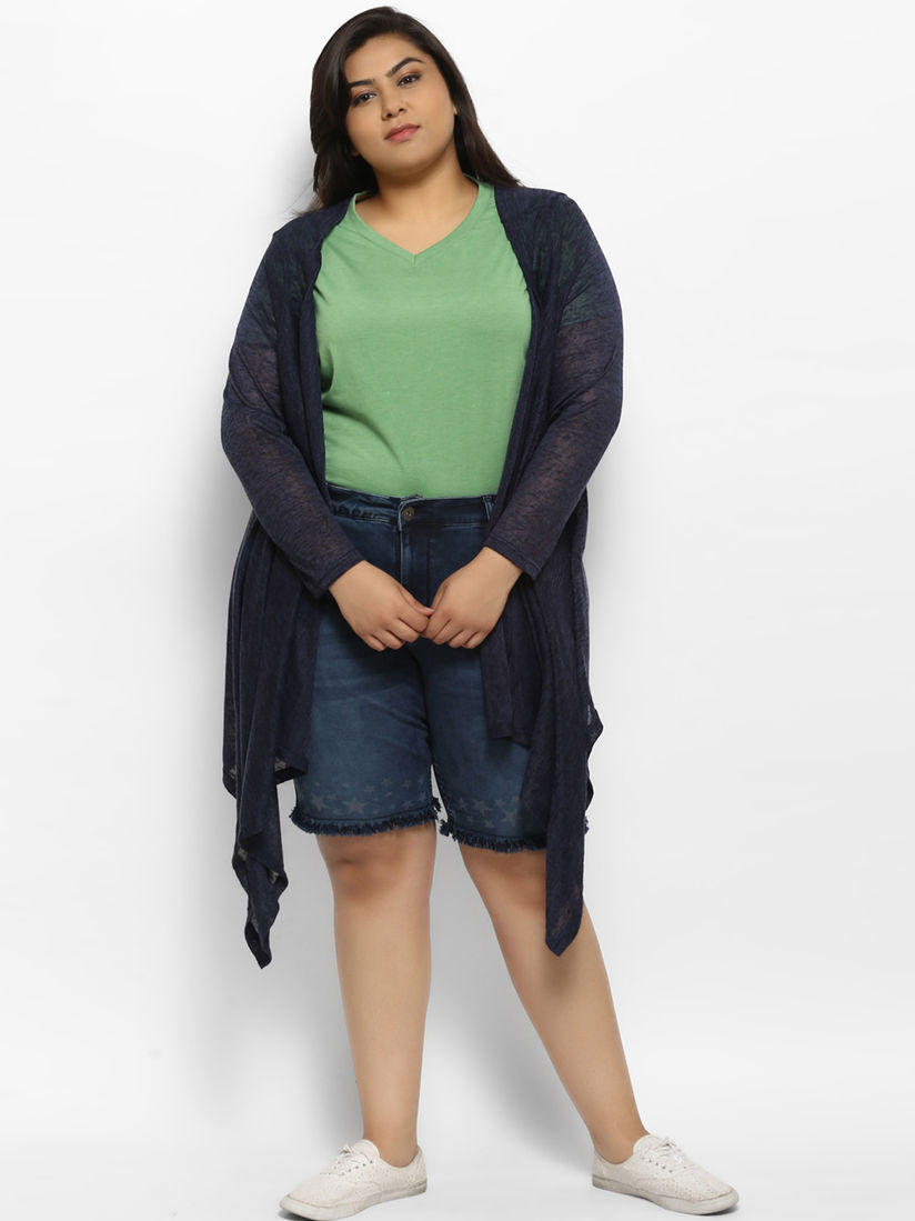 navy plus size shrug