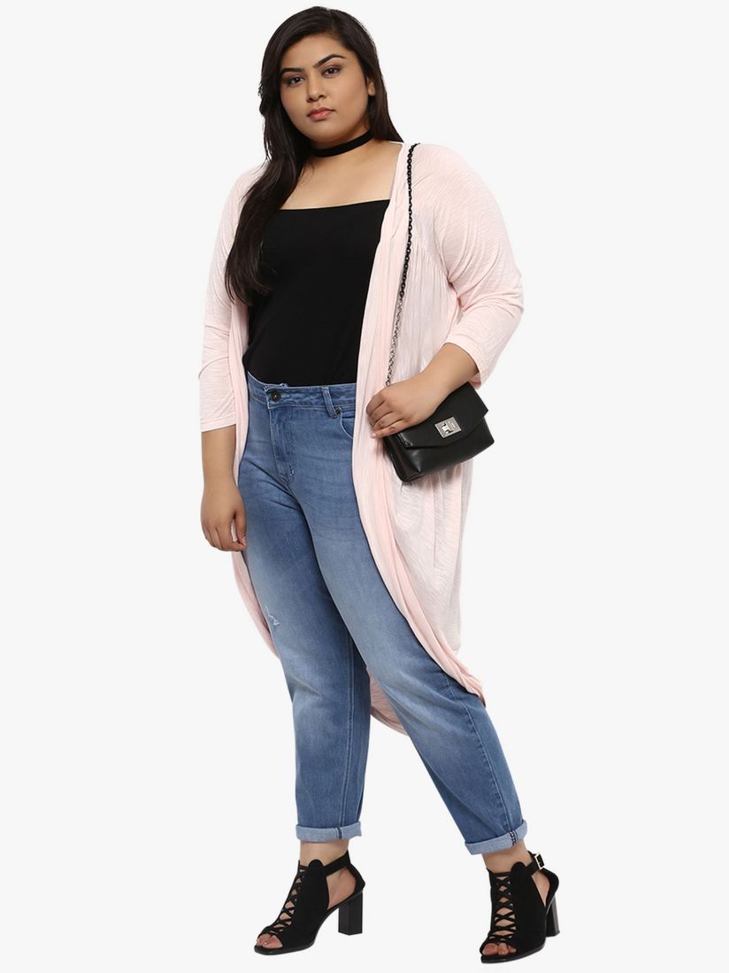 pink plus size shrug