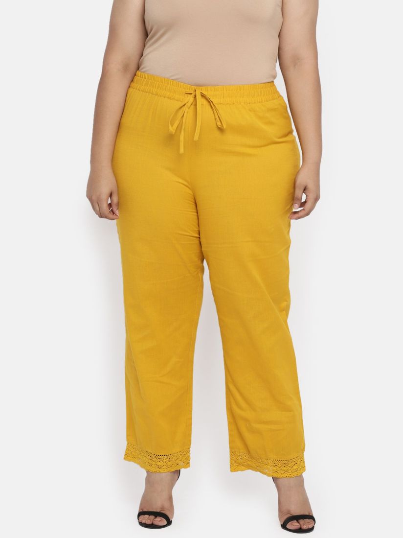 plus size yellow pants