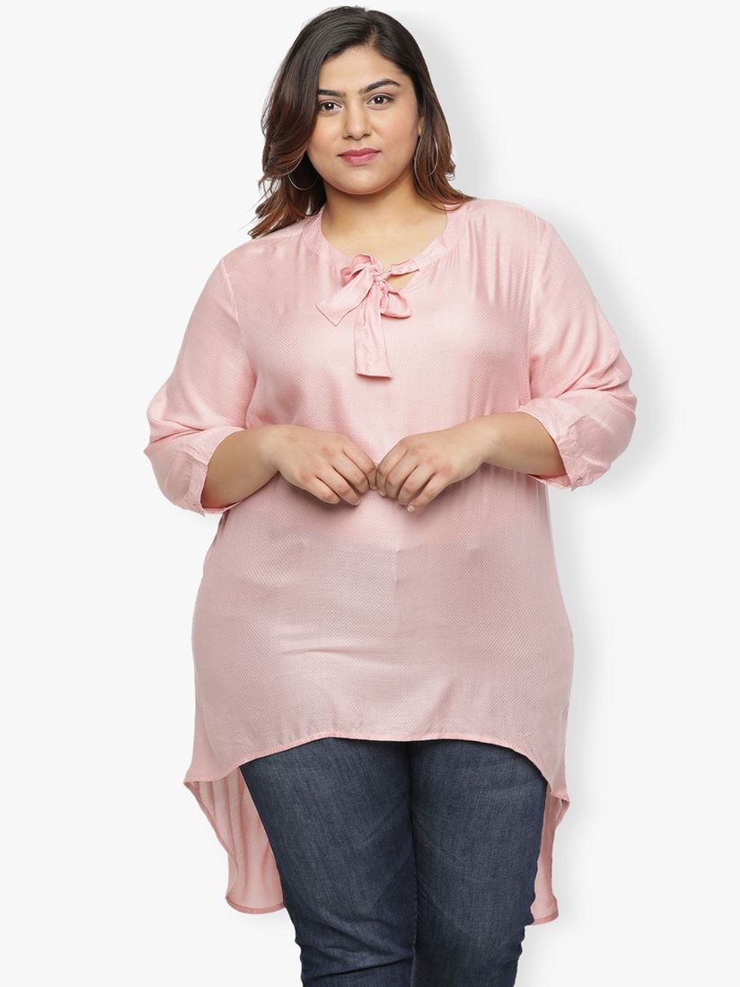 pink plus size tops