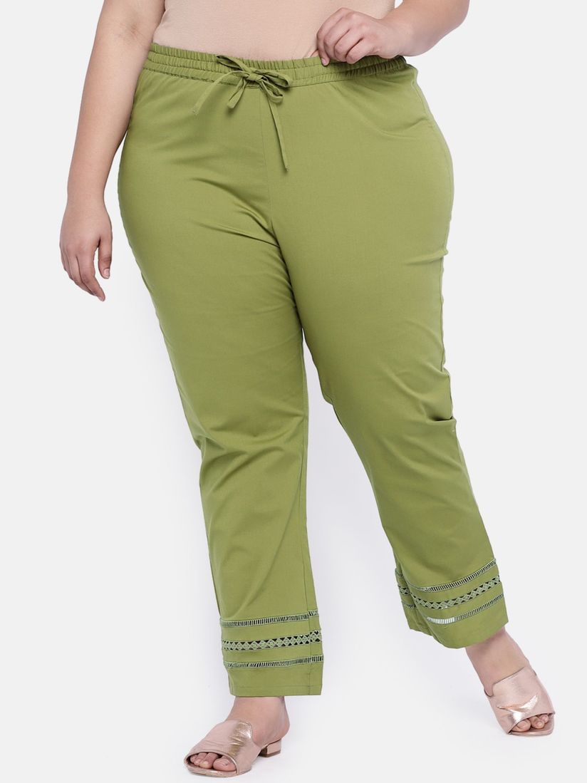 plus size green pants